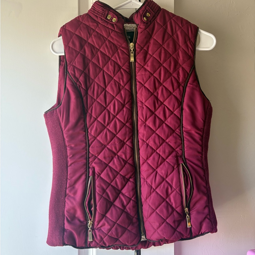 Quilted Burgundy Vest